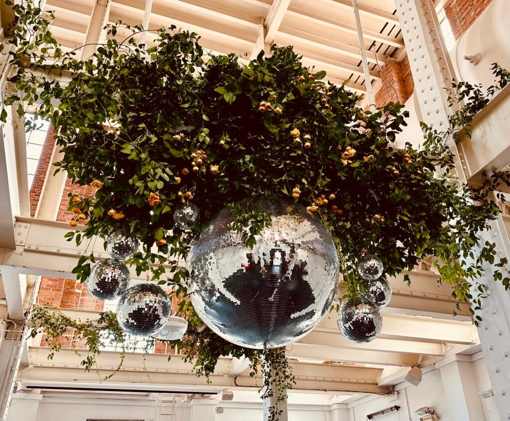 Romantic Wedding Mirror Ball Display