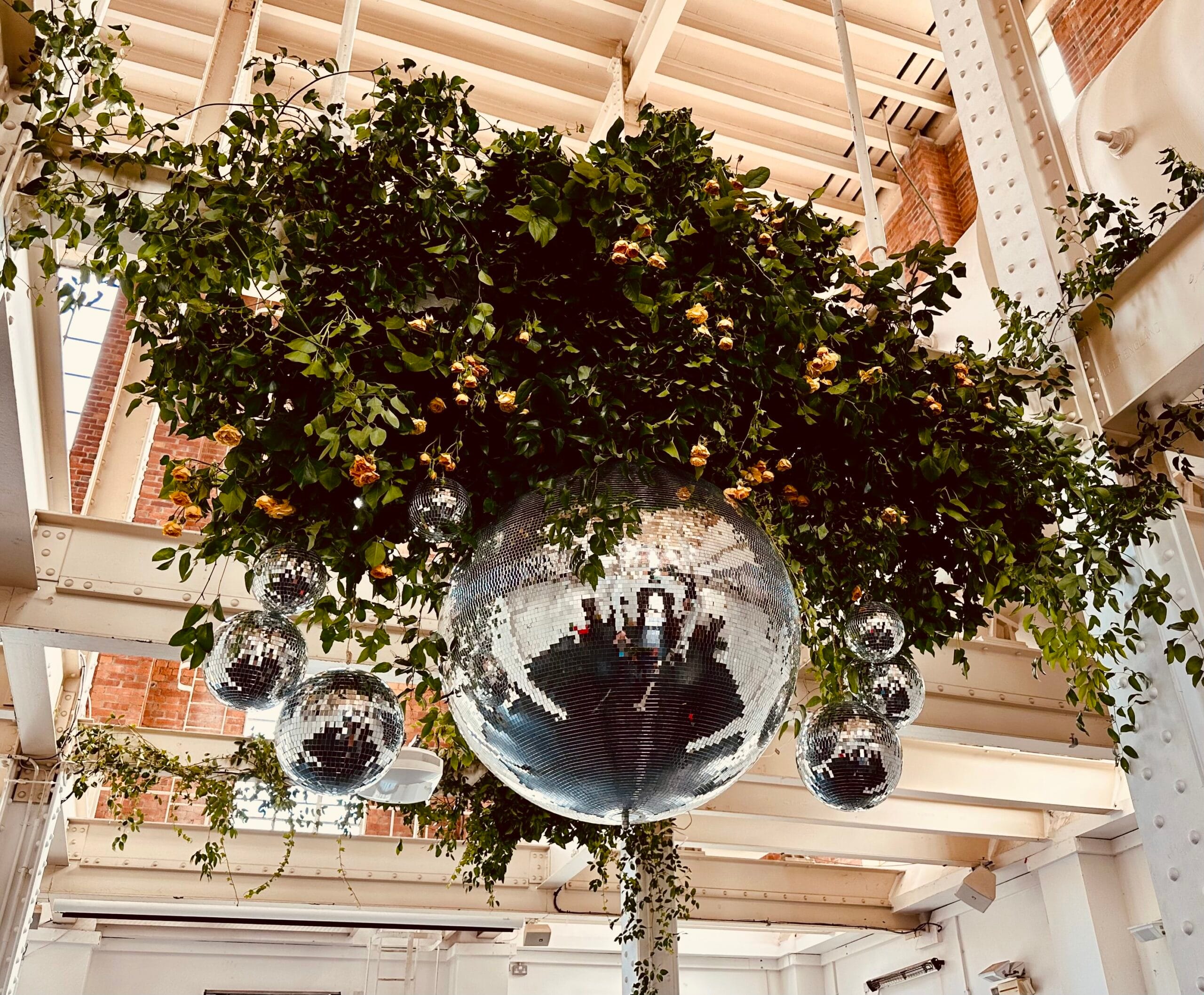 Romantic Wedding Mirror Ball Display
